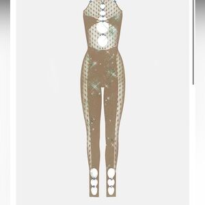 POSTER GIRL- Rhinestoned Janice Jumpsuit Truffle